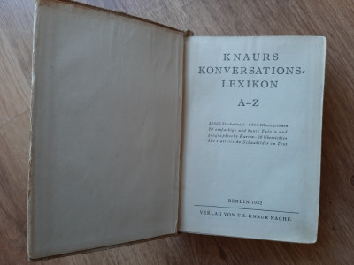 Knaurs dictionar lexicon de conversatie limba germana 1932 carte veche foto