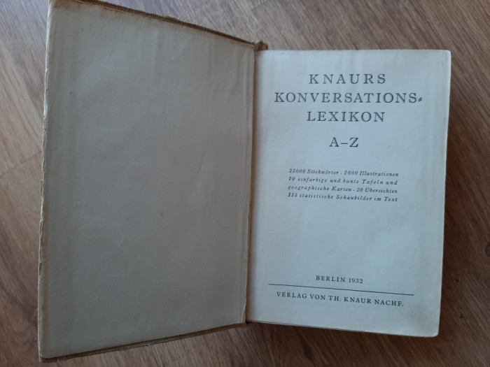 Knaurs dictionar lexicon de conversatie limba germana 1932 carte veche