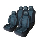 Set Huse Scaune Universale Premium Carguard Personalizate cu Hyundai &ndash; Negru/Albastru