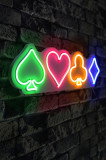 Decoratiune luminoasa LED, Gambler, Benzi flexibile de neon, DC 12 V, Multicolor, Neon Graph