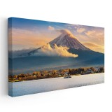 Tablou muntele Fuji si lacul Kawaguchiko la apus Tablou canvas pe panza CU RAMA 60x120 cm