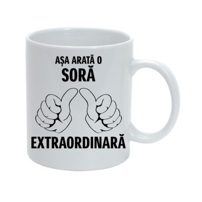 Cana alba personalizata &amp;quot;Asa arata o sora extraordinara&amp;quot;, INOVATIX&amp;reg;. 330ml foto