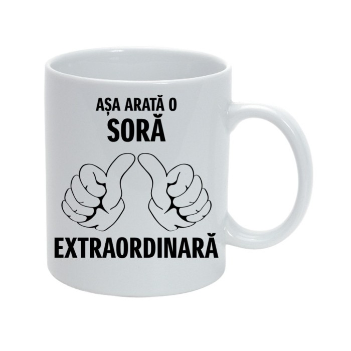 Cana alba personalizata &quot;Asa arata o sora extraordinara&quot;, INOVATIX&reg;. 330ml