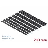 Set 28 buc tuburi termocontractabile negre 200mm, Delock 18988