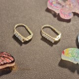 Cercei tip toarta clasica placati cu aur , decorati cu cristale zirconia