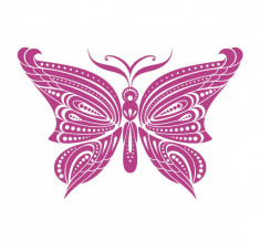 Sticker decorativ Fluture, Mov, 60 cm, 1151ST-3 foto