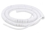 Cablu Spiralat Neecranat PUR Alb 1.5m 3G1.5mm2
