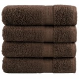 VidaXL Prosoape de duș premium SOLUND 4 buc maro 70x140cm 600 gsm
