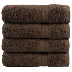 vidaXL Prosoape de duș premium SOLUND 4 buc maro 70x140cm 600 gsm