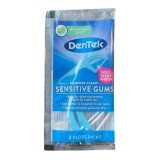 Set Ata Dentara, DenTek, Comfort Clean, Sensitive Gums, Tip Scobitoare, Cerata, Fibra Rezistenta, Aroma Menta, 3 buc