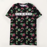 Rochie din Bumbac Negru cu Imprimeu Tropical \"Summer\", CMCLASS