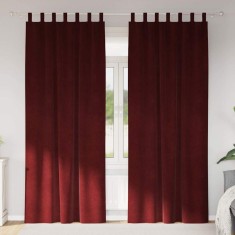 vidaXL Perdele cu perdele 2 pcs bordo 140 x 225 cm Catifea