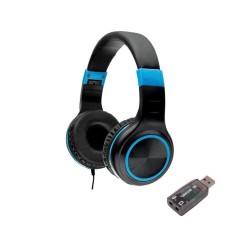 Casti Spacer, cu fir, standard, utilizare multimedia, microfon pe fir, pliabile, banda ajustabila, conectare prin adaptor USB 2.0 sau Jack 3.5 mm x 2,
