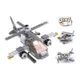 Sluban &ndash; Set de Constructie 3-in-1 Elicopter Militar &ndash; M38-B0537G (144 piese)