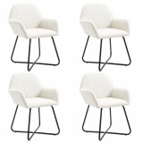 VidaXL Scaune de bucătărie, 4 buc., material textil