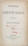 SCRIERILE LUI CONSTANTIN NEGRUZZI, PACATELE TINERETILOR, VOL. I. - BUCURESTI, 1872