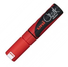 Marker cu creta lichida rosu fluorescent Uni-ball Chalk PWE-8K foto