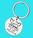 Cumpara ieftin Breloc , zI Like Cats, , Otel inoxidabil