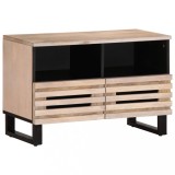 Cumpara ieftin Dulap TV, alb, 70x34x46 cm, lemn masiv mango