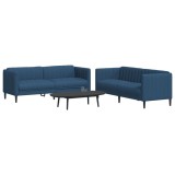 VidaXL Set canapele, 2 piese, albastru, material textil