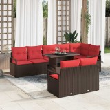 Cumpara ieftin Set de canapele pentru gradina 9 buc. Maro Rattan poli