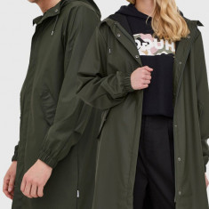 Rains geacă de ploaie 18140 Fishtail Parka culoarea verde, de tranziție 18140.03-Green