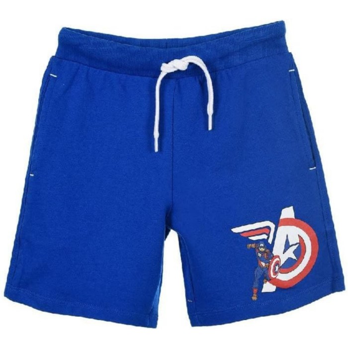 Pantaloni Scurti Marvel pentru Baieti, Bumbac Moale, Design Captain America, Ideali pentru Copii, Bleumarin, 4 ani Bleumarin 110 CM