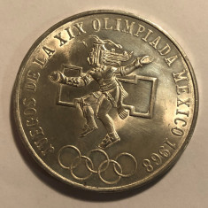a155 Mexic 25 pesos 1968 Jocurile Olimpice foto