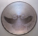 F.522 ELVETIA OLYMPICS DOVE AN RINGS 5 FRANCS FRANCI 1988