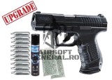 Cel mai puternic pistol Pistol Airsoft Walther P99 DAO Upgradat 4.5J Pachet promo cu bile capsule co2 si ulei mentenanta AirsoftGeneral