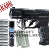Cel mai puternic pistol Pistol Airsoft Walther P99 DAO Upgradat 4.5J Pachet promo cu bile capsule co2 si ulei mentenanta AirsoftGeneral