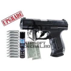 Cel mai puternic pistol Pistol Airsoft Walther P99 DAO Upgradat 4.5J Pachet promo cu bile capsule co2 si ulei mentenanta AirsoftGeneral