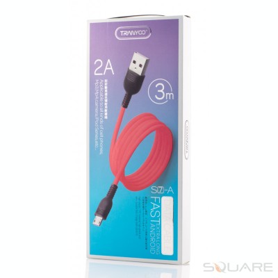 Cabluri Tranyoo, S7, Micro USB Cable, 3m, 2A, Red foto