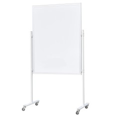 Tabla magnetica doua fete scriere, 90x120 cm, stand mobil cu blocare roti, rama
