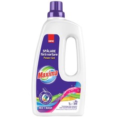 Detergent gel concentrat pentru rufe Sano Maxima Mix&amp;amp;Wash, 20 spalari, 1 l