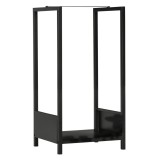 Outsunny Raft pentru Busteni pentru Exterior si Interior din Otel, Suport pentru Lemne Modern cu Baza Inaltata, 39x35x76cm, Negru | Aosom Romania