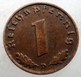 2.546 GERMANIA WWII 1 REICHSPFENNIG 1939 D, Europa, Bronz
