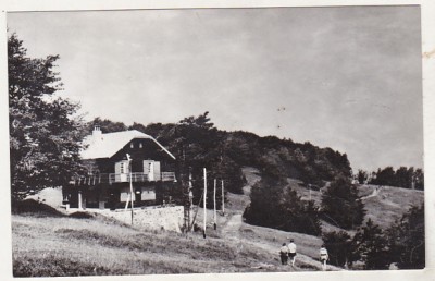 bnk cp Cabana pe muntele Semenic - Vedere - uzata foto