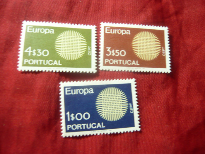 Serie Portugalia 1970 Europa CEPT , 3 valori