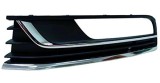 Grila spoiler VW Passat (B7 (36)), 11.2010-2015, Stanga, 3AA854661A9B9, 95D127-7 cu locas pentru proiectoare, 2 insertii crom, gri inchis langa proie, AutoLux