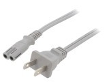Cablu Alimentare IEC C7 - NEMA 1-15, 1.8m, Gri