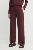 MAX&amp;Co. pantaloni femei, culoarea bordo, drept, high waist, 2416781012200, Max&amp;Co.