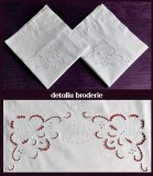 Set 2 Fete de Perna Broderie Sparte Cusute Manual 79x69cm, Motiv Floral Vintage ~60ani