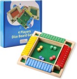 Joc de societate Shut the Box "Butoiasele" din lemn EMC ONSHOP&reg;, 2-4 jucatori, Educativ si Interactiv, + 3 ani, Multicolor