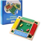 Joc de societate Shut the Box "Butoiasele" din lemn EMC ONSHOP&reg;, 2-4 jucatori, Educativ si Interactiv, + 3 ani, Multicolor