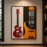 Tablou Decorativ Muzica Fara Durere,60 x 80 cm,Aliaj de Aluminiu si MDF