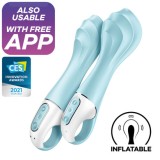 SATISFYER - AIR PUMP VIBRATOR 5+ INFLATABLE G-SPOT VIBRATOR APP BLUE, SATISFYER CONNECT