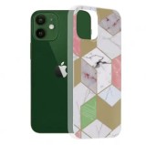 Cumpara ieftin Husa iPhone 12 12 Pro Multicolor cu Imprimeu Marmura Techsuit