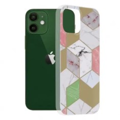Husa iPhone 12 12 Pro Multicolor cu Imprimeu Marmura Techsuit