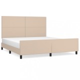 Cumpara ieftin Cadru de pat cu tablie, cappuccino, 160x200 cm, piele ecologica